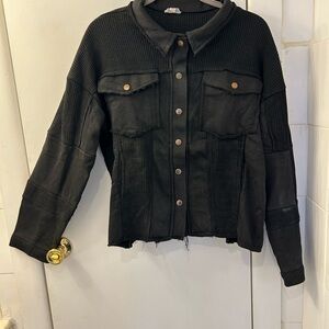 POL Dark Utility Jacket with Button Details